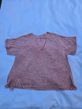 #We The Free Short Sleeve Split-Hem Tee in Dusty Rose